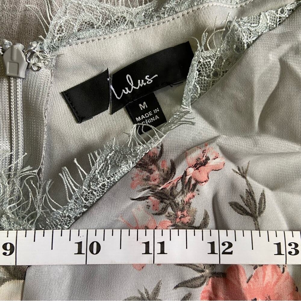 NWOT Lulus Verona Light Blue Floral Print Off-the-Shoulder Lace Dress - Picture 8 of 10